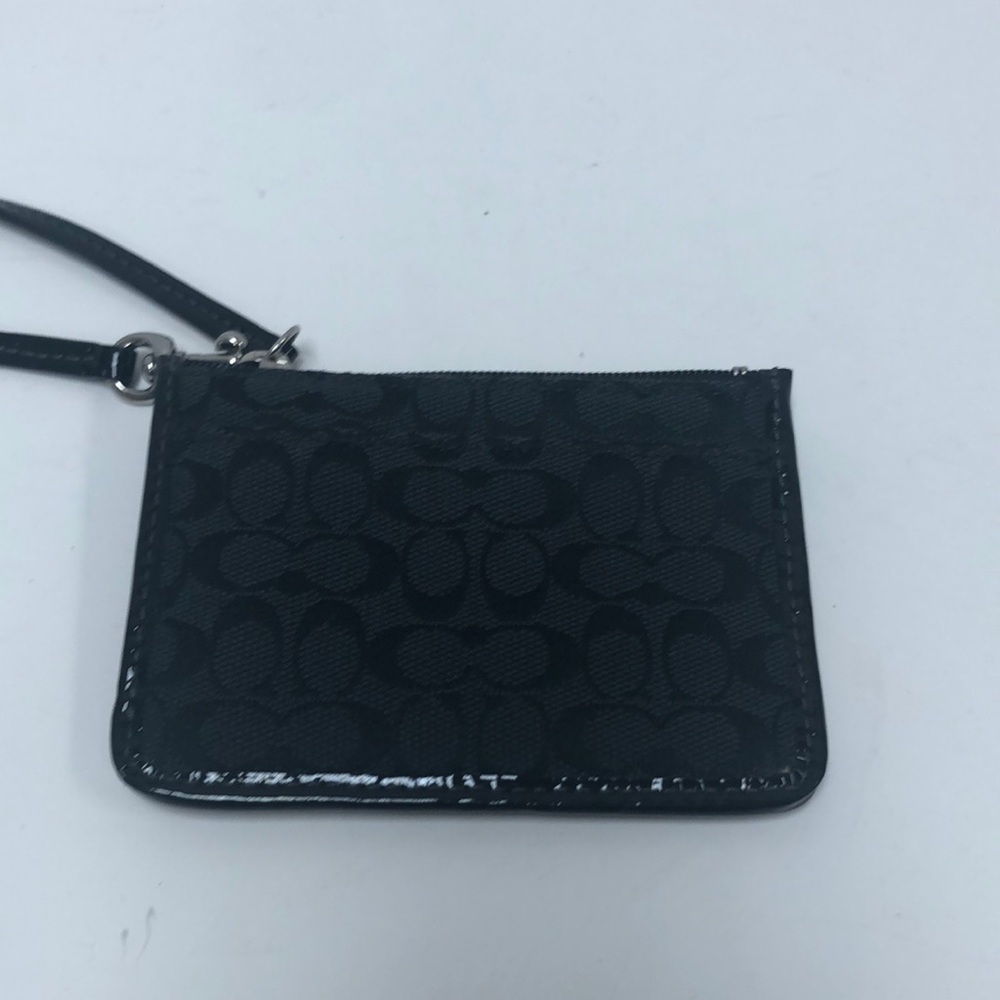Coach Signature ID key ring wristlet